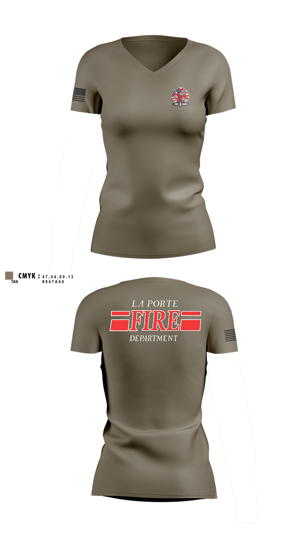 Womens Short Sleeve Vneck Shirt, La Porte, Fire Department, Teamtime, Team time, sublimation, custom sports apparel, team uniforms, spirit wear, spiritwear, sports uniforms, custom shirts, team store, custom team store, fundraiser sports, apparel fundraiser
