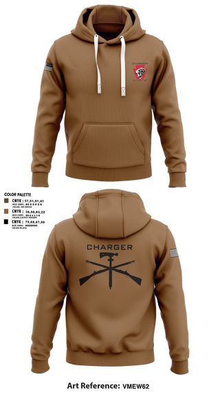 Hoodie, Charger Co. / 2-112th Infantry Battalion, National Guard, Teamtime, Team time, sublimation, custom sports apparel, team uniforms, spirit wear, spiritwear, sports uniforms, custom shirts, team store, custom team store, fundraiser sports, apparel fundraiser