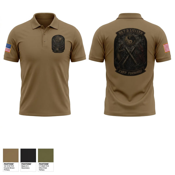 Short Sleeve Performance Polo, DET 3 HHB 1-111th FA, National Guard, Teamtime, Team time, sublimation, custom sports apparel, team uniforms, spirit wear, spiritwear, sports uniforms, custom shirts, team store, custom team store, fundraiser sports, apparel fundraiser
