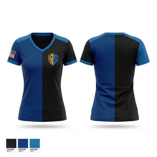 Womens Short Sleeve Vneck Shirt, Oversight Security, Police, Teamtime, Team time, sublimation, custom sports apparel, team uniforms, spirit wear, spiritwear, sports uniforms, custom shirts, team store, custom team store, fundraiser sports, apparel fundraiser