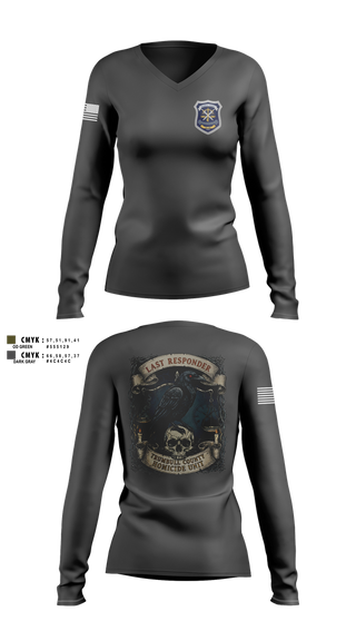 Womens Long Sleeve Vneck Shirt, Trumbull County Homicide Investigation and Prosecution Unit, , Teamtime, Team time, sublimation, custom sports apparel, team uniforms, spirit wear, spiritwear, sports uniforms, custom shirts, team store, custom team store, fundraiser sports, apparel fundraiser