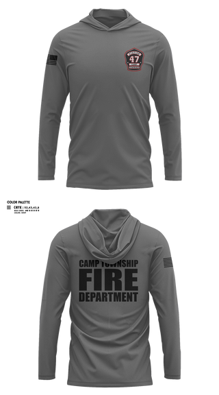 Long Sleeve Performance Shirt with hood, Camp Township Fire Department, Fire Department, Teamtime, Team time, sublimation, custom sports apparel, team uniforms, spirit wear, spiritwear, sports uniforms, custom shirts, team store, custom team store, fundraiser sports, apparel fundraiser