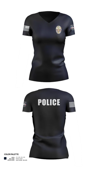 Miami Police Department 44557573 Women's Short Sleeve V-neck Shirt - 10