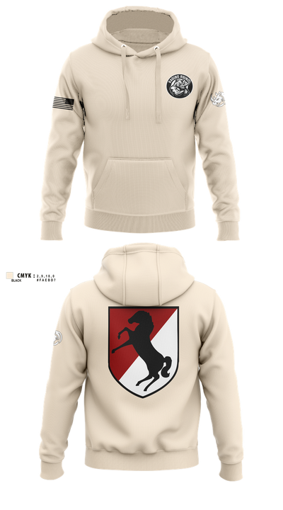 White Platoon Raging RhinosUs Army Hoodie - 2