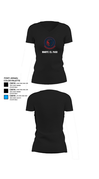 Womens Short Sleeve Vneck Shirt, NMRTC El Paso, , Teamtime, Team time, sublimation, custom sports apparel, team uniforms, spirit wear, spiritwear, sports uniforms, custom shirts, team store, custom team store, fundraiser sports, apparel fundraiser
