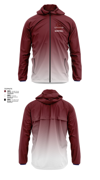 Windbreaker, Leicester High School Basketball, Men's Basketball, Teamtime, Team time, sublimation, custom sports apparel, team uniforms, spirit wear, spiritwear, sports uniforms, custom shirts, team store, custom team store, fundraiser sports, apparel fundraiser