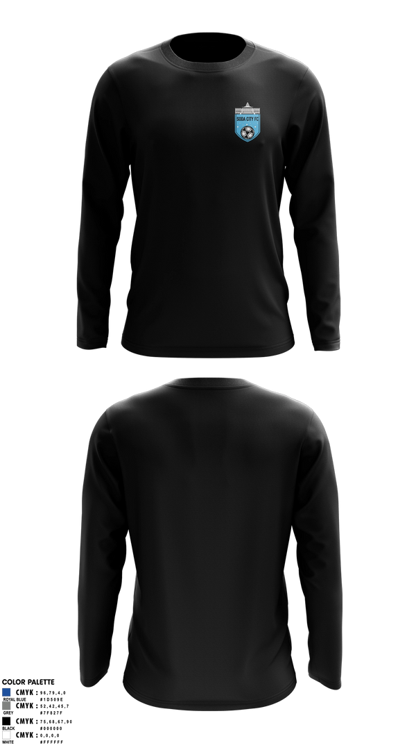 Long Sleeve Performance Shirt, Soda City FC, Men's Soccer, Teamtime, Team time, sublimation, custom sports apparel, team uniforms, spirit wear, spiritwear, sports uniforms, custom shirts, team store, custom team store, fundraiser sports, apparel fundraiser