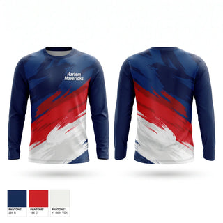 Long Sleeve Performance Shirt, Harlem Mavericks, Baseball, Teamtime, Team time, sublimation, custom sports apparel, team uniforms, spirit wear, spiritwear, sports uniforms, custom shirts, team store, custom team store, fundraiser sports, apparel fundraiser
