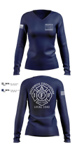Greenwich Fire Local 1042 Women's Long Sleeve V-neck Shirt - 4