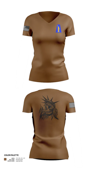 Womens Short Sleeve Vneck Shirt, 1019th Quartermaster Company, , Teamtime, Team time, sublimation, custom sports apparel, team uniforms, spirit wear, spiritwear, sports uniforms, custom shirts, team store, custom team store, fundraiser sports, apparel fundraiser