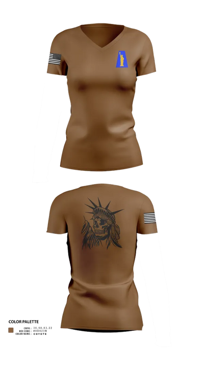 1019th Quartermaster Company 13323888 Women's Short Sleeve V-neck Shirt - 20