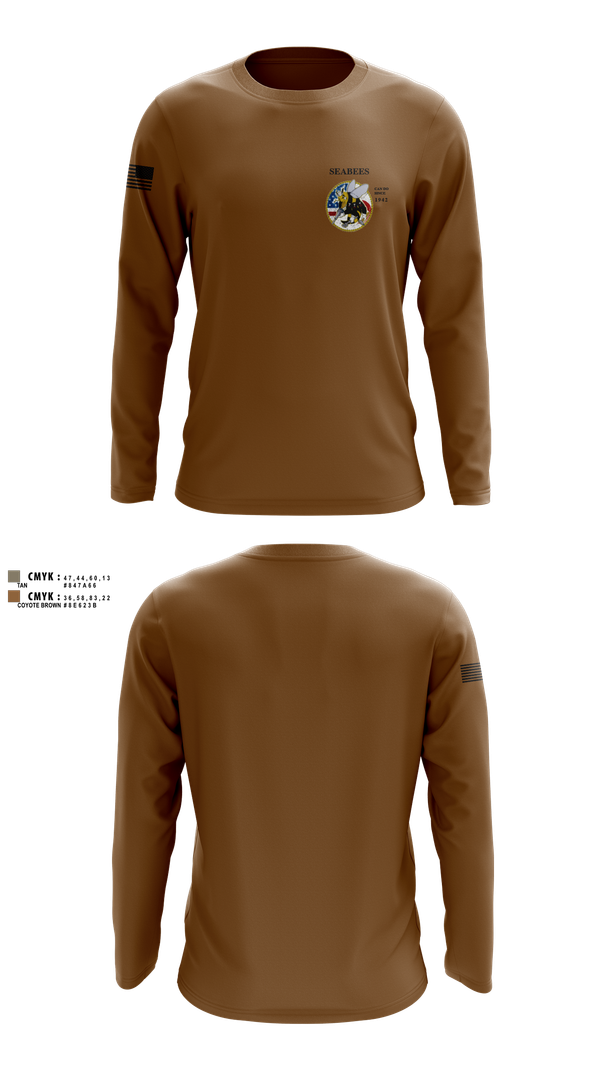 Long Sleeve Performance Shirt, Seabees, Navy, Teamtime, Team time, sublimation, custom sports apparel, team uniforms, spirit wear, spiritwear, sports uniforms, custom shirts, team store, custom team store, fundraiser sports, apparel fundraiser