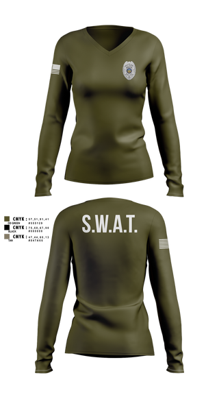 Womens Long Sleeve Vneck Shirt, GRATIS SWAT TEAM, Police, Teamtime, Team time, sublimation, custom sports apparel, team uniforms, spirit wear, spiritwear, sports uniforms, custom shirts, team store, custom team store, fundraiser sports, apparel fundraiser