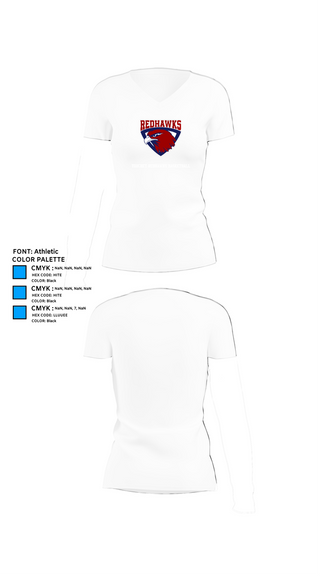 Womens Short Sleeve Vneck Shirt, Touchet Redhawks Basketball, Men's Basketball, Teamtime, Team time, sublimation, custom sports apparel, team uniforms, spirit wear, spiritwear, sports uniforms, custom shirts, team store, custom team store, fundraiser sports, apparel fundraiser