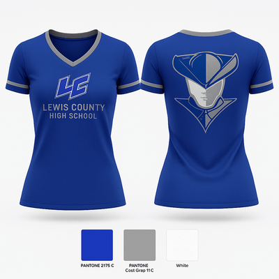 Lewis County High School 1927103 Women's Short Sleeve V-neck Shirt - 1
