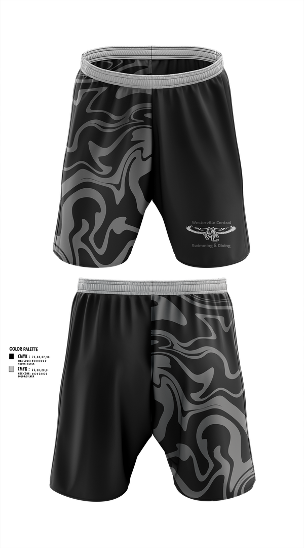 Athletic Shorts With Pockets, Westerville Central Swimming & Diving, Swimming, Teamtime, Team time, sublimation, custom sports apparel, team uniforms, spirit wear, spiritwear, sports uniforms, custom shirts, team store, custom team store, fundraiser sports, apparel fundraiser