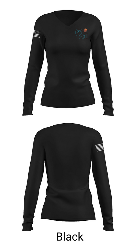 Womens Long Sleeve Vneck Shirt, Organ Mountain Knights Basketball, Men's Basketball, Teamtime, Team time, sublimation, custom sports apparel, team uniforms, spirit wear, spiritwear, sports uniforms, custom shirts, team store, custom team store, fundraiser sports, apparel fundraiser