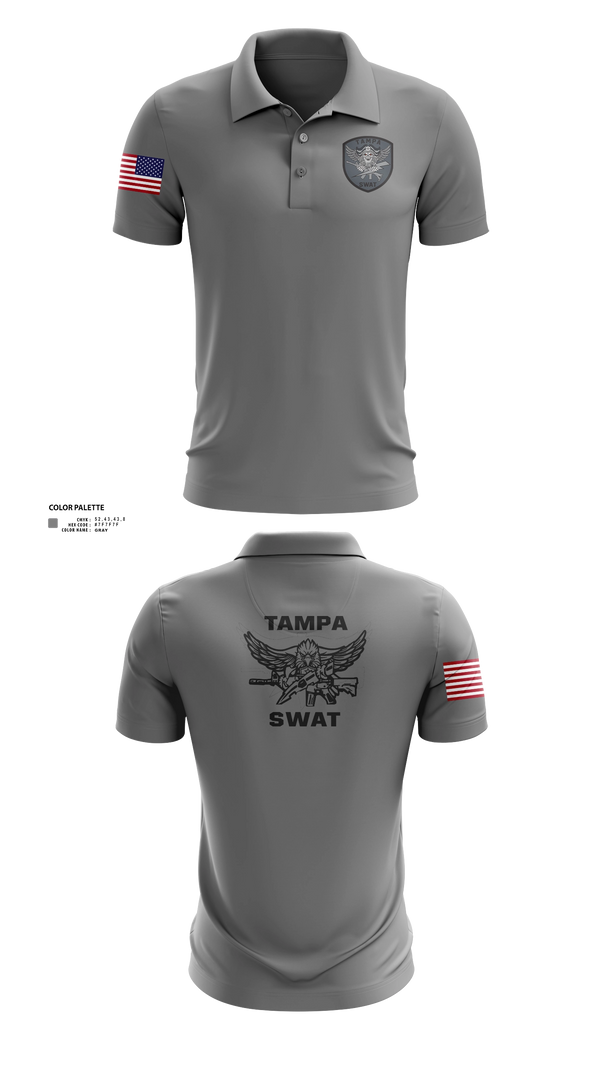 Short Sleeve Performance Polo, Tampa SWAT, Police, Teamtime, Team time, sublimation, custom sports apparel, team uniforms, spirit wear, spiritwear, sports uniforms, custom shirts, team store, custom team store, fundraiser sports, apparel fundraiser