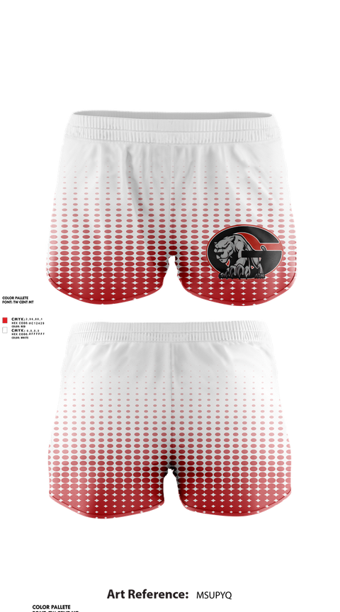 Womens Shorts, Glen oaks, Track & Field, Teamtime, Team time, sublimation, custom sports apparel, team uniforms, spirit wear, spiritwear, sports uniforms, custom shirts, team store, custom team store, fundraiser sports, apparel fundraiser