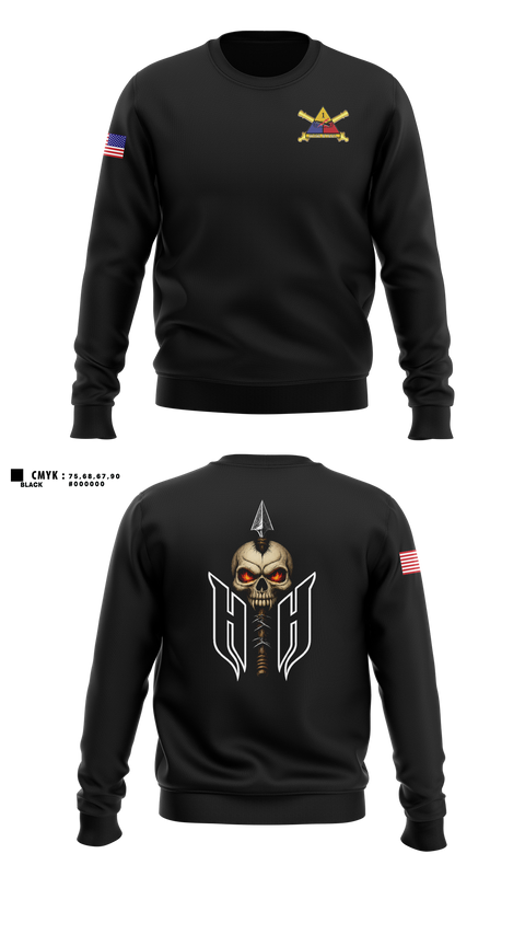 Crew Neck Sweatshirt, 1AD DIVARTY HHB, Army, Teamtime, Team time, sublimation, custom sports apparel, team uniforms, spirit wear, spiritwear, sports uniforms, custom shirts, team store, custom team store, fundraiser sports, apparel fundraiser