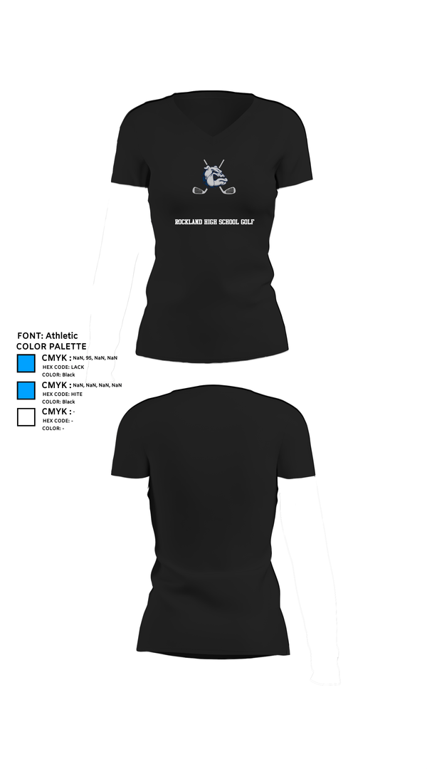 Womens Short Sleeve Vneck Shirt, Rockland High School Golf, Golf, Teamtime, Team time, sublimation, custom sports apparel, team uniforms, spirit wear, spiritwear, sports uniforms, custom shirts, team store, custom team store, fundraiser sports, apparel fundraiser