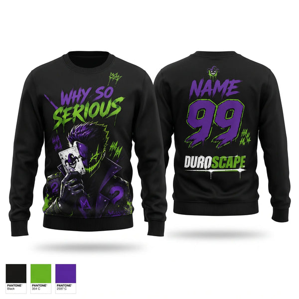 Crew Neck Sweatshirt, Why So Serious, Softball, Teamtime, Team time, sublimation, custom sports apparel, team uniforms, spirit wear, spiritwear, sports uniforms, custom shirts, team store, custom team store, fundraiser sports, apparel fundraiser
