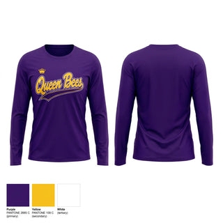 Long Sleeve Performance Shirt, Queen Bees, Softball, Teamtime, Team time, sublimation, custom sports apparel, team uniforms, spirit wear, spiritwear, sports uniforms, custom shirts, team store, custom team store, fundraiser sports, apparel fundraiser