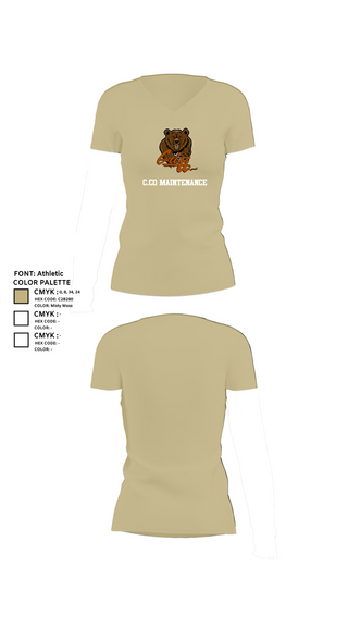 Womens Short Sleeve Vneck Shirt, C.co Maintenance, , Teamtime, Team time, sublimation, custom sports apparel, team uniforms, spirit wear, spiritwear, sports uniforms, custom shirts, team store, custom team store, fundraiser sports, apparel fundraiser