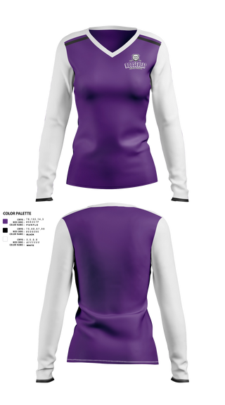 Womens Long Sleeve Vneck Shirt, Bulldogs, Women's Basketball, Teamtime, Team time, sublimation, custom sports apparel, team uniforms, spirit wear, spiritwear, sports uniforms, custom shirts, team store, custom team store, fundraiser sports, apparel fundraiser