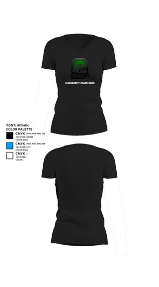 Womens Short Sleeve Vneck Shirt, Cloudcroft Bears Band, Spirit Store, Teamtime, Team time, sublimation, custom sports apparel, team uniforms, spirit wear, spiritwear, sports uniforms, custom shirts, team store, custom team store, fundraiser sports, apparel fundraiser