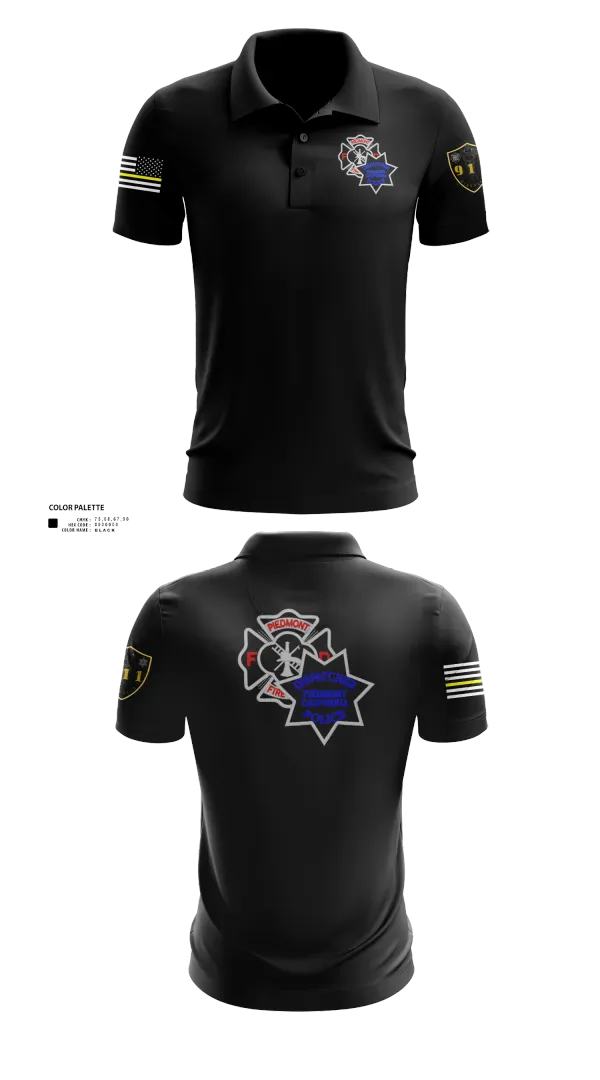 Short Sleeve Performance Polo, Piedmont Police & Fire Comms, Police, Teamtime, Team time, sublimation, custom sports apparel, team uniforms, spirit wear, spiritwear, sports uniforms, custom shirts, team store, custom team store, fundraiser sports, apparel fundraiser