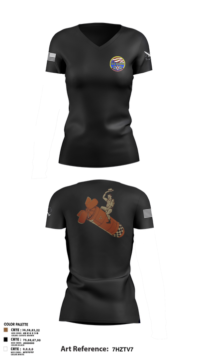 Missile Techs 24768628 Women's Short Sleeve V-neck Shirt - 103