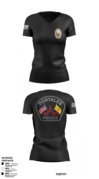 Womens Short Sleeve Vneck Shirt, Portales Police Department, Police, Teamtime, Team time, sublimation, custom sports apparel, team uniforms, spirit wear, spiritwear, sports uniforms, custom shirts, team store, custom team store, fundraiser sports, apparel fundraiser