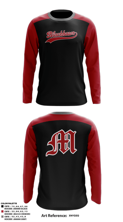 Marshall Blackhawks 40958299 Long Sleeve Performance Shirt 1
