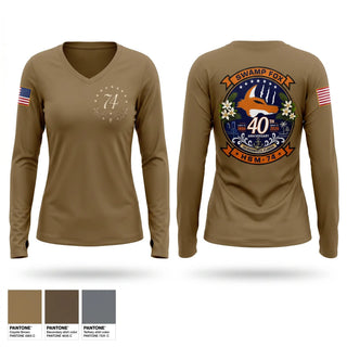 Womens Long Sleeve Vneck Shirt, HSM-74, Navy, Teamtime, Team time, sublimation, custom sports apparel, team uniforms, spirit wear, spiritwear, sports uniforms, custom shirts, team store, custom team store, fundraiser sports, apparel fundraiser