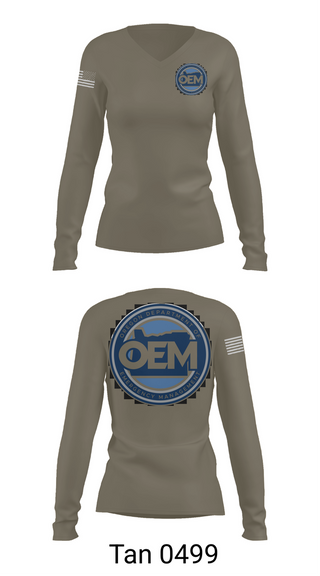 Womens Long Sleeve Vneck Shirt, Oregon Emergency Management, Police, Teamtime, Team time, sublimation, custom sports apparel, team uniforms, spirit wear, spiritwear, sports uniforms, custom shirts, team store, custom team store, fundraiser sports, apparel fundraiser