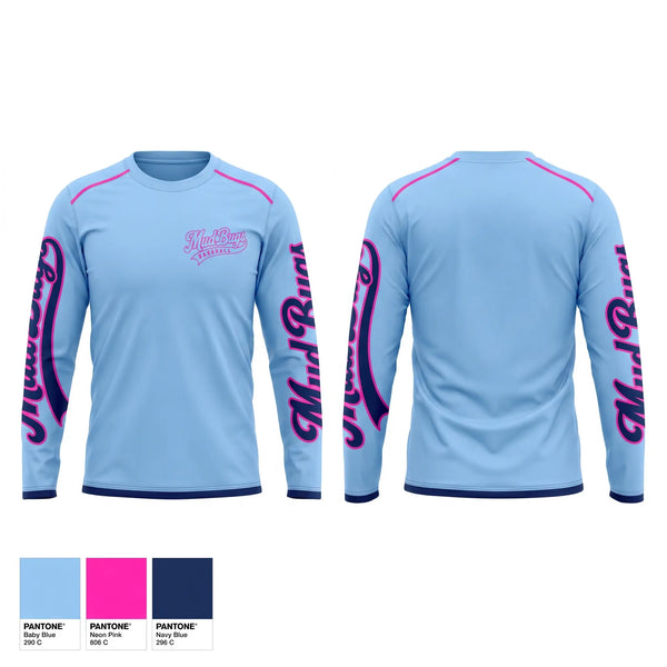 Long Sleeve Performance Shirt, Mud Bugs, Baseball, Teamtime, Team time, sublimation, custom sports apparel, team uniforms, spirit wear, spiritwear, sports uniforms, custom shirts, team store, custom team store, fundraiser sports, apparel fundraiser