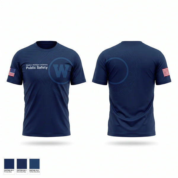 Short Sleeve Performance Shirt, Western Michigan University Public Safety, Police, Teamtime, Team time, sublimation, custom sports apparel, team uniforms, spirit wear, spiritwear, sports uniforms, custom shirts, team store, custom team store, fundraiser sports, apparel fundraiser