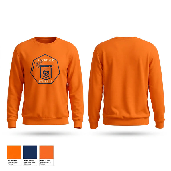 Crew Neck Sweatshirt, Rockdale Strikers, Men's Soccer, Teamtime, Team time, sublimation, custom sports apparel, team uniforms, spirit wear, spiritwear, sports uniforms, custom shirts, team store, custom team store, fundraiser sports, apparel fundraiser