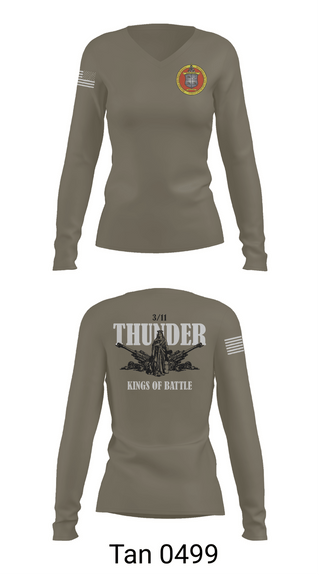 Womens Long Sleeve Vneck Shirt, 3 Bn 11th Mar, Marines, Teamtime, Team time, sublimation, custom sports apparel, team uniforms, spirit wear, spiritwear, sports uniforms, custom shirts, team store, custom team store, fundraiser sports, apparel fundraiser