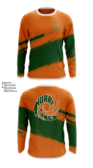 Long Sleeve Performance Shirt, Hurricanes, Cheer, Teamtime, Team time, sublimation, custom sports apparel, team uniforms, spirit wear, spiritwear, sports uniforms, custom shirts, team store, custom team store, fundraiser sports, apparel fundraiser