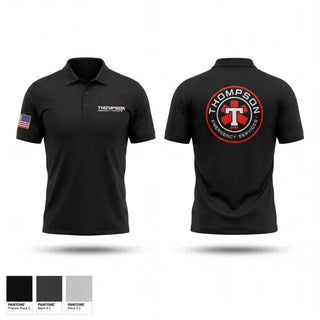 Short Sleeve Performance Polo, Thompson EMS, Fire Department, Teamtime, Team time, sublimation, custom sports apparel, team uniforms, spirit wear, spiritwear, sports uniforms, custom shirts, team store, custom team store, fundraiser sports, apparel fundraiser