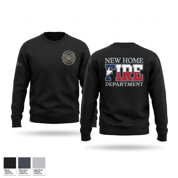 Crew Neck Sweatshirt, New Home Volunteer Fire Department, Fire Department, Teamtime, Team time, sublimation, custom sports apparel, team uniforms, spirit wear, spiritwear, sports uniforms, custom shirts, team store, custom team store, fundraiser sports, apparel fundraiser