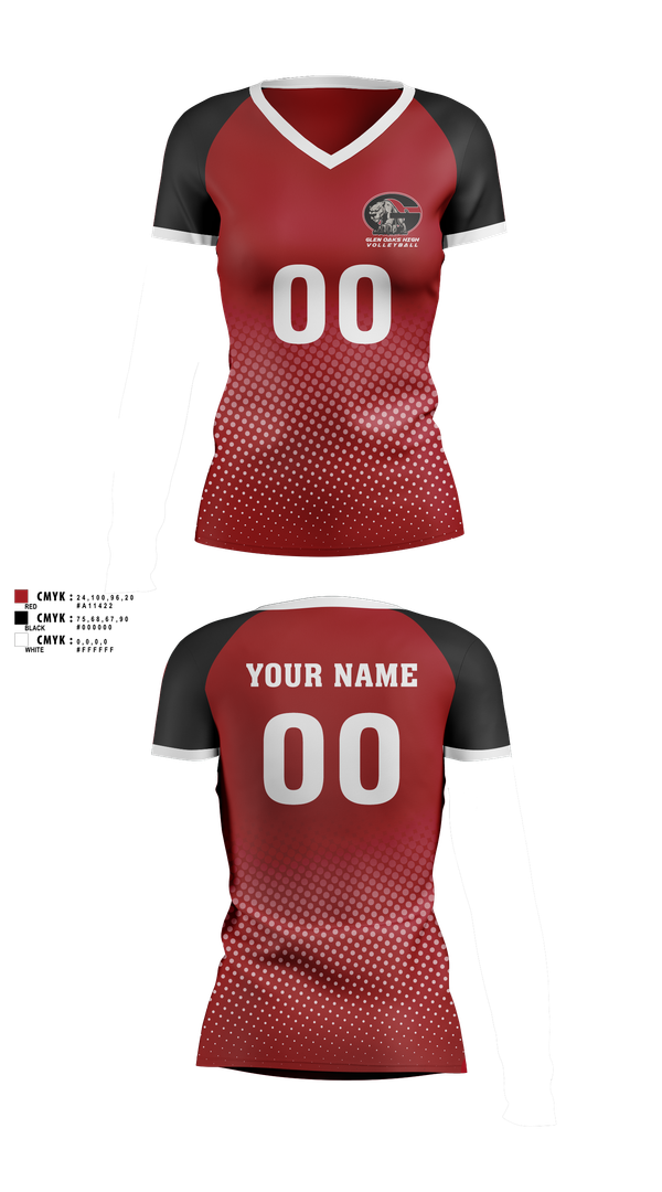 Womens Short Sleeve Vneck Shirt, Glen oaks, Track & Field, Teamtime, Team time, sublimation, custom sports apparel, team uniforms, spirit wear, spiritwear, sports uniforms, custom shirts, team store, custom team store, fundraiser sports, apparel fundraiser