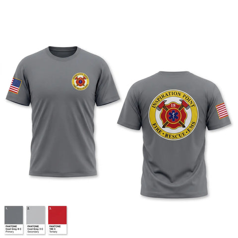 Old School Cotton Feel Shirt, Inspiration Point rural volunteer fire district, Fire Department, Teamtime, Team time, sublimation, custom sports apparel, team uniforms, spirit wear, spiritwear, sports uniforms, custom shirts, team store, custom team store, fundraiser sports, apparel fundraiser