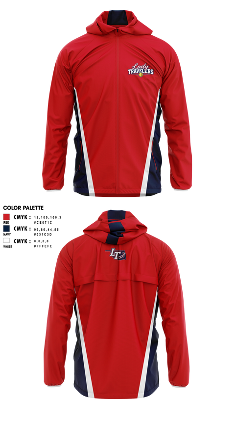 Windbreaker, Lady Travelers, Softball, Teamtime, Team time, sublimation, custom sports apparel, team uniforms, spirit wear, spiritwear, sports uniforms, custom shirts, team store, custom team store, fundraiser sports, apparel fundraiser