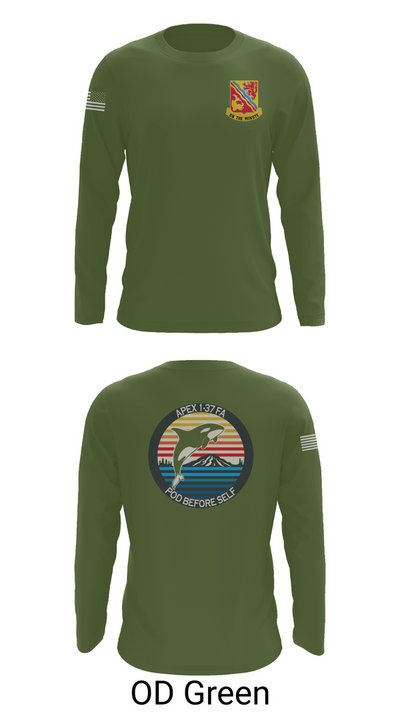 A BTRY, 1-37FAR 4037747 Long Sleeve Performance Shirt 46