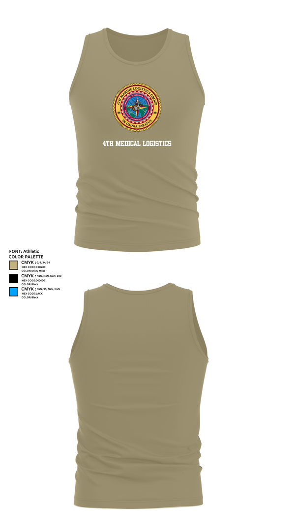 Tank Top, 4th Medical Logistics, Marines, Teamtime, Team time, sublimation, custom sports apparel, team uniforms, spirit wear, spiritwear, sports uniforms, custom shirts, team store, custom team store, fundraiser sports, apparel fundraiser