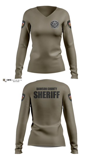 Womens Long Sleeve Vneck Shirt, Dawson County Sheriff’s Office, Police, Teamtime, Team time, sublimation, custom sports apparel, team uniforms, spirit wear, spiritwear, sports uniforms, custom shirts, team store, custom team store, fundraiser sports, apparel fundraiser