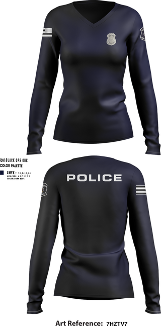 Womens Long Sleeve Vneck Shirt, RRPD, Police, Teamtime, Team time, sublimation, custom sports apparel, team uniforms, spirit wear, spiritwear, sports uniforms, custom shirts, team store, custom team store, fundraiser sports, apparel fundraiser